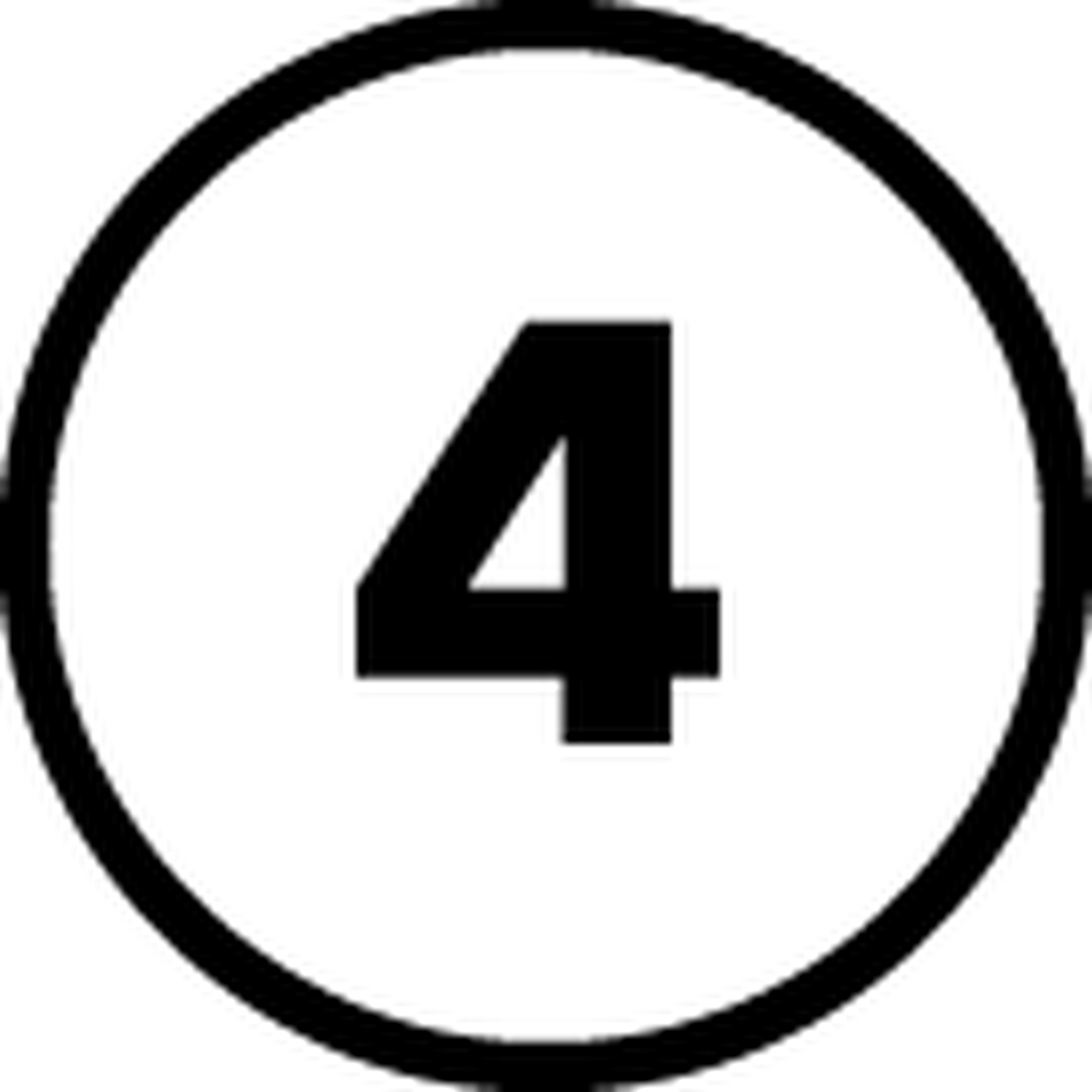 Ziffer 4 in Kreis