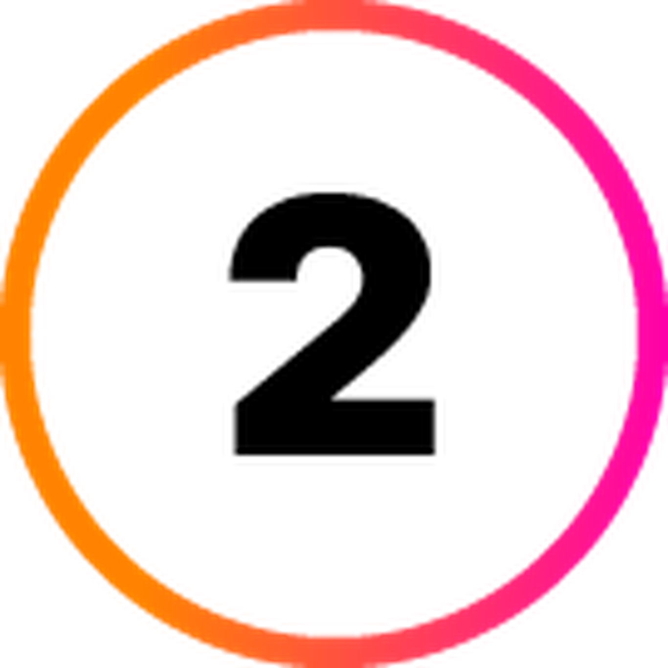 Ziffer 2 in Kreis