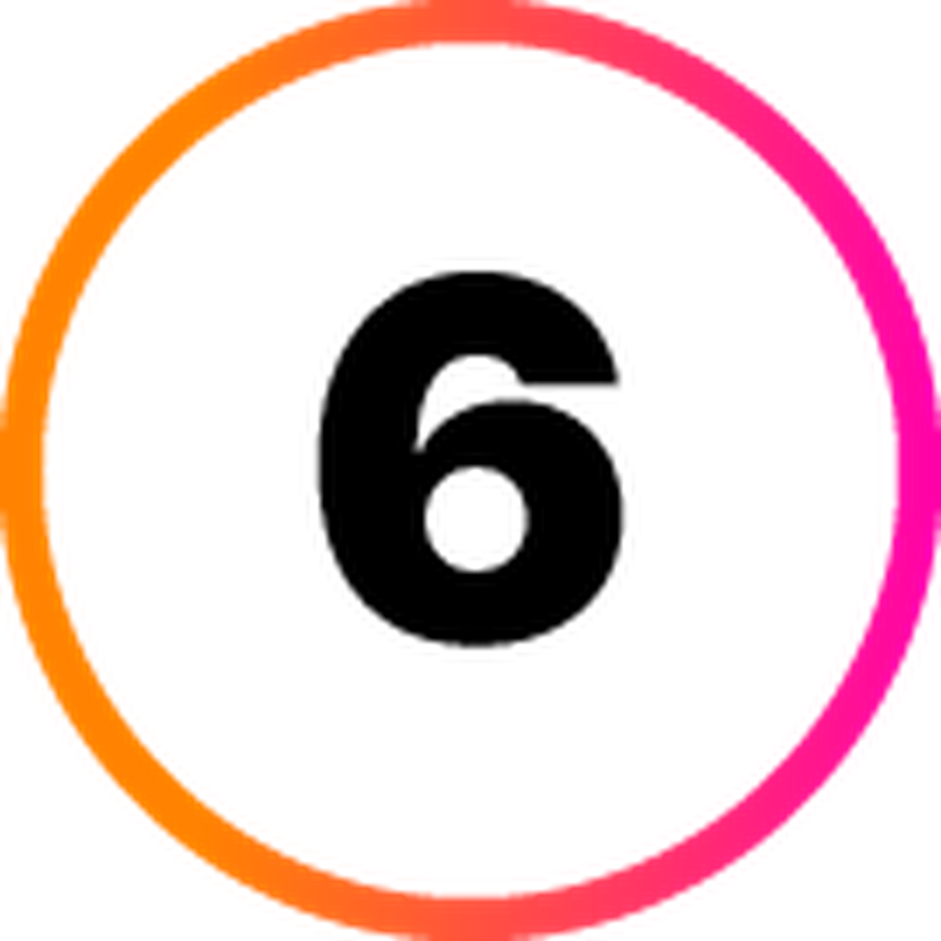 Ziffer 6 in Kreis