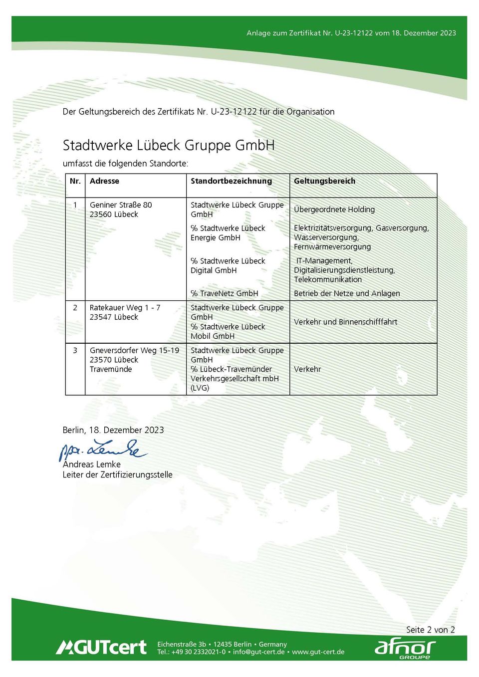 ISO 14001: Stadtwerke Lübeck Gruppe (Seite 2)