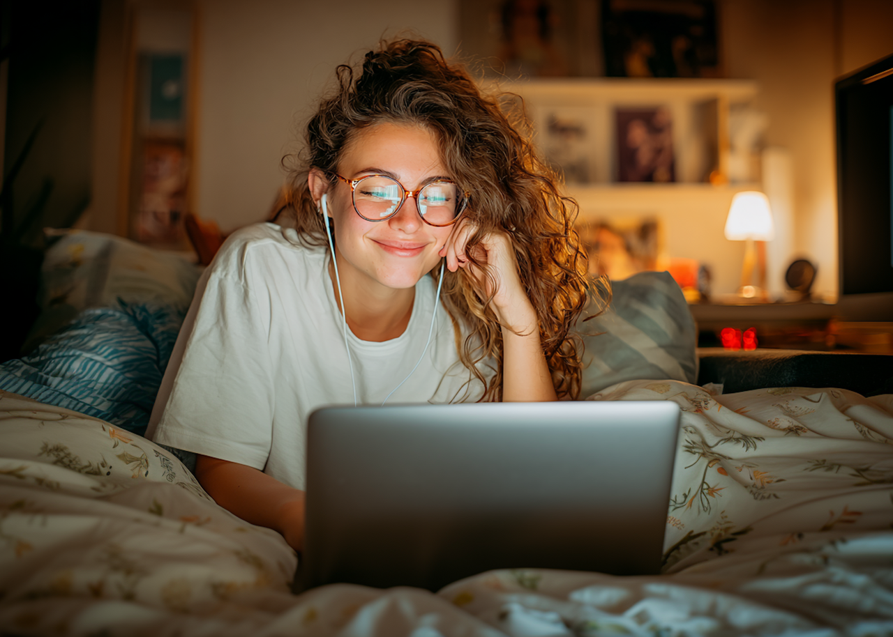 Frau vor dem Laptop