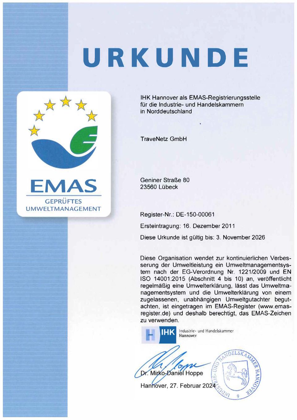 EMAS: TraveNetz