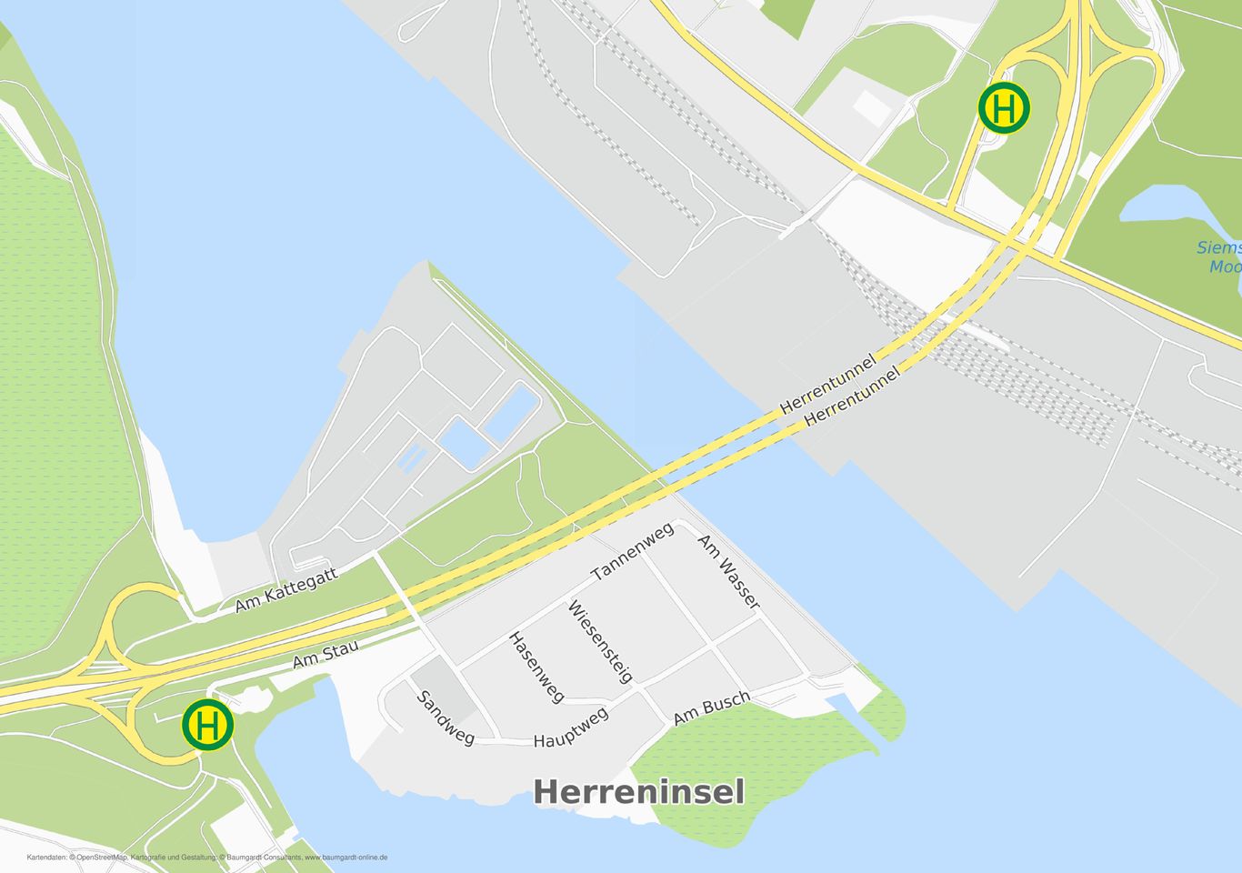 Lageplan vom Herrentunnel